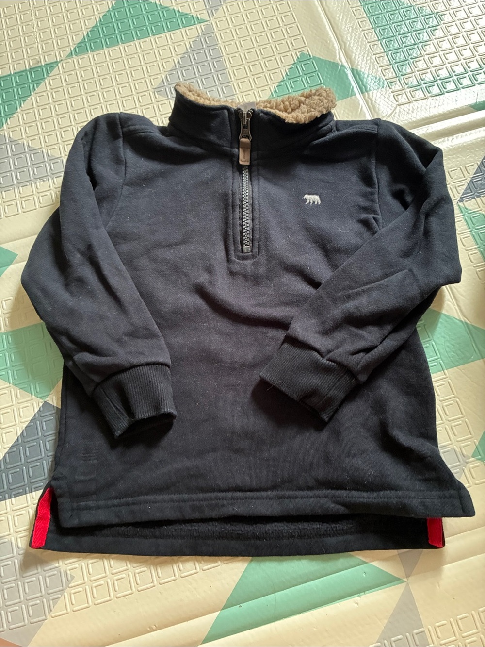 20/25$ 🧸 Kids Navy Half-Zip Sherpa Collar Pullover